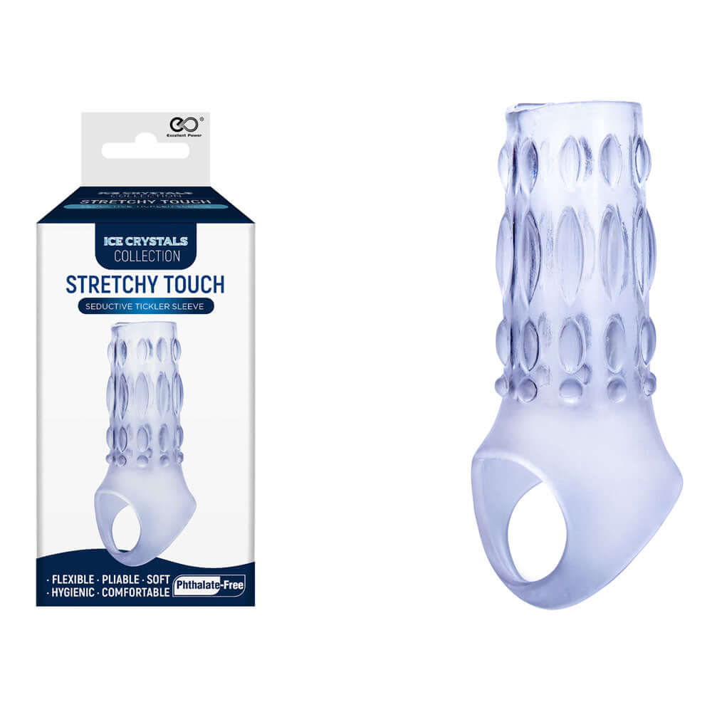 Ice Crystals Stretchy Touch Tickler Sleeve - Penis Sleeve